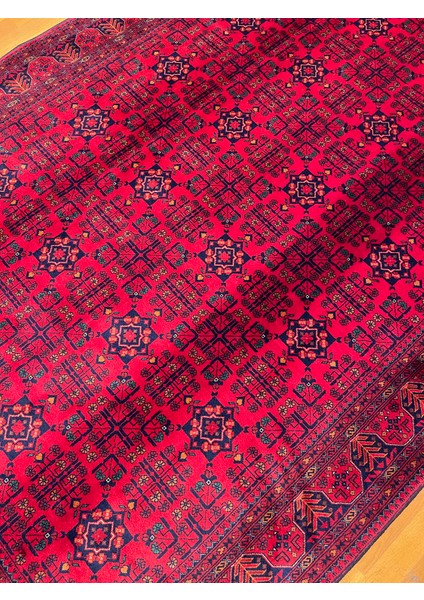 El Dokuma Afgan Halı Yıldız Desenli Ince Dokuma Bordo Renk 4 Metre Kare modelleri