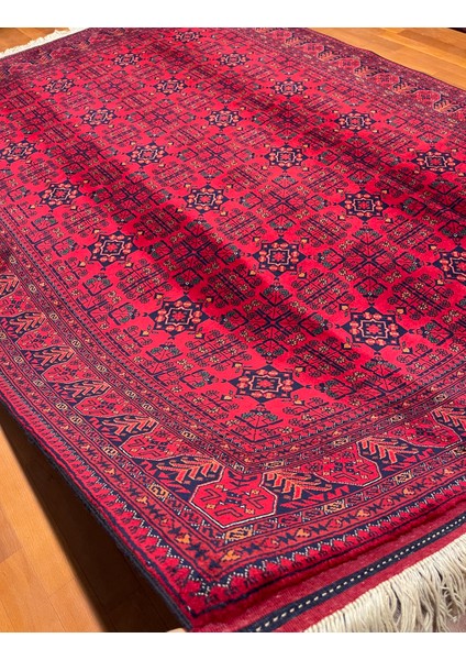 El Dokuma Afgan Halı Yıldız Desenli Ince Dokuma Bordo Renk 4 Metre Kare fırsatları