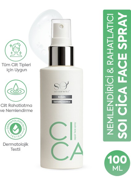 Soi Cica Face Spray – Hassas ve Kuru Ciltler İçin Nemlendirici & Rahatlatıcı Sprey 100 ml