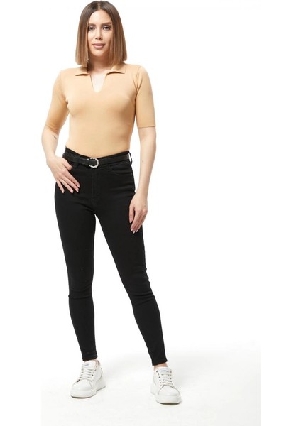 Sptrns Gömlek Yaka Yazlık Triko Bluz Bej (Beden: Standart) fiyatları