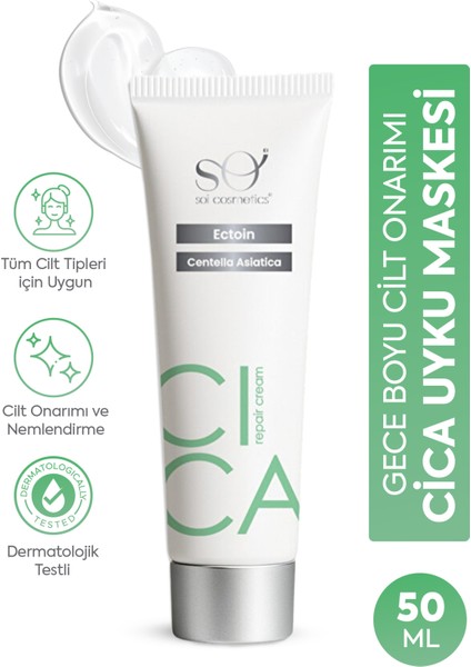 CICA Repair Cream – Su Bazlı Onarıcı & Nemlendirici Cilt Kremi | Makyaj Altına Uygun | 50ML