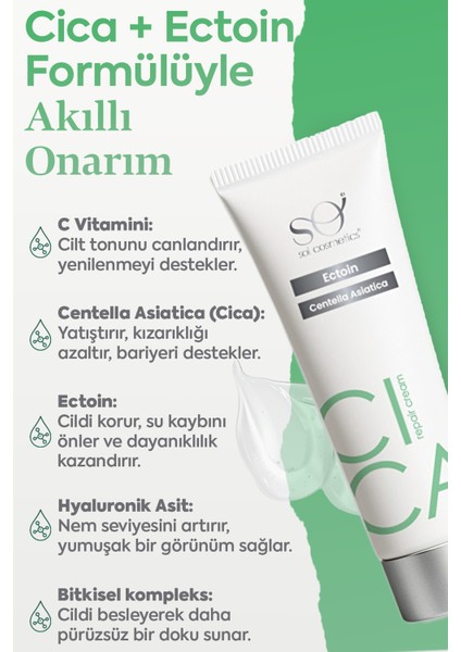 CICA Repair Cream – Su Bazlı Onarıcı & Nemlendirici Cilt Kremi | Makyaj Altına Uygun | 50ML modelleri