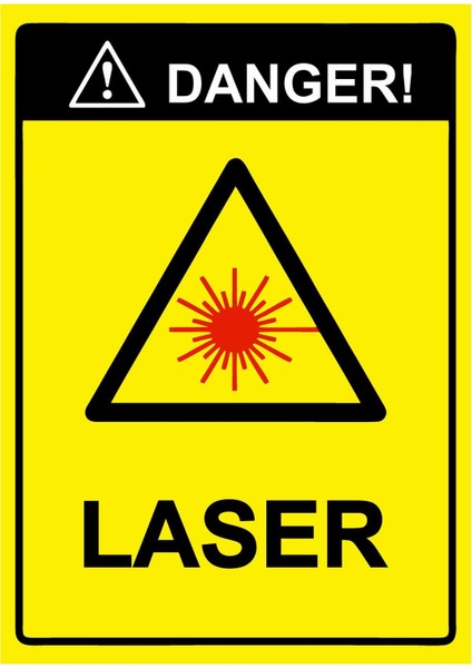 Danger! Laser Isg Uyarı Levhası Pvc A5 15X21 cm