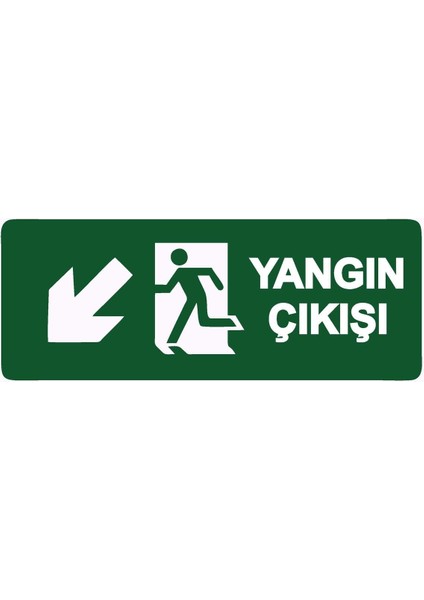 Yangın Çıkışı Isg Uyarı Levhası Pvc A5 15X21 cm