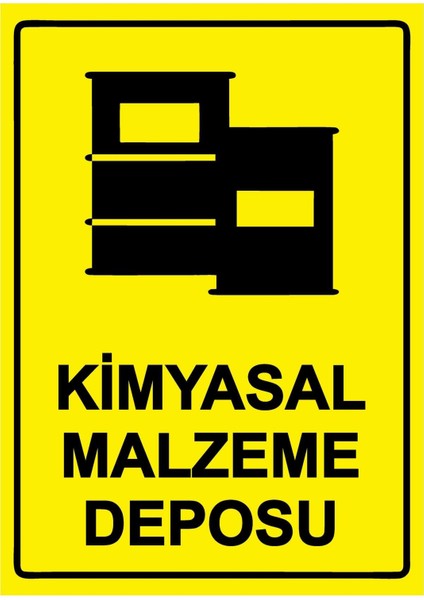 Kimyasal Malzeme Deposu Isg Uyarı Levhası Pvc A5 15X21 cm