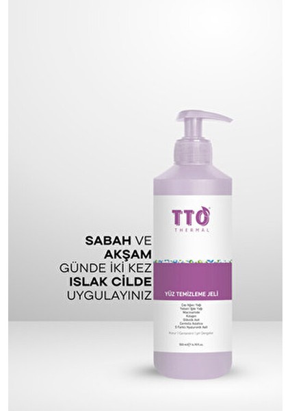Yüz Temizleme Jeli 500 ml Cilt Tipine Uygun Derinlemesine Temizlik ve Rahatlatıcı Etki