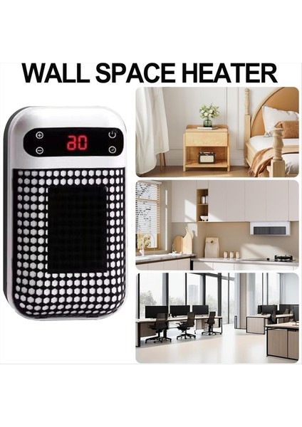 Elektrikli Duvar Alanı Isıtıcı Taşınabilir Isıtıcı Kışlı Ev Isıtıcısı Için Kapalı 500W Isıtıcı Için LED Ekranlı Eu Fiş Beyaz (Yurt Dışından)