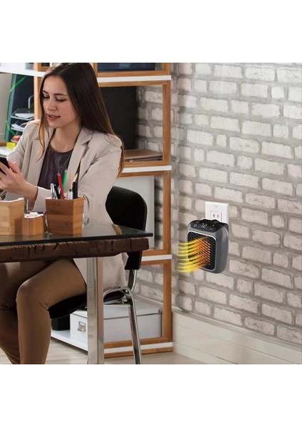 Elektrikli Isıtıcı Mini Seramik Eklentisi Isıtıcı 800W Düşük Tüketim 2 Mod Ev Için Uzaktan Kumanda Yatak Odası Ab Fişi (Yurt Dışından)