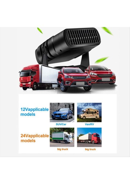 Araba Isıtıcı Hızlı Isıtma ve Soğutma Fanı Elektrikli Araç Isıtıcı Doster Deproster Demister Ön Cam Delici (24V Kamyon Için) (Yurt Dışından)