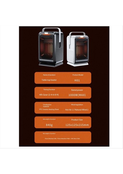 1000W Masaüstü Isıtıcı Ev Ofis Taşınabilir Fan Isıtı Motoru Açmadan Taşınabilir Fan Isıtı (Yurt Dışından) indirimleri
