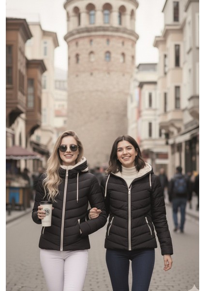 Kapüşonlu Kışlık Kadın Şişme Kısa Mont fiyatları