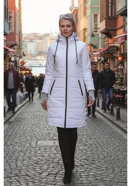 Kışlık Kapüşonlu Kadın Uzun Şişme Mont indirimleri