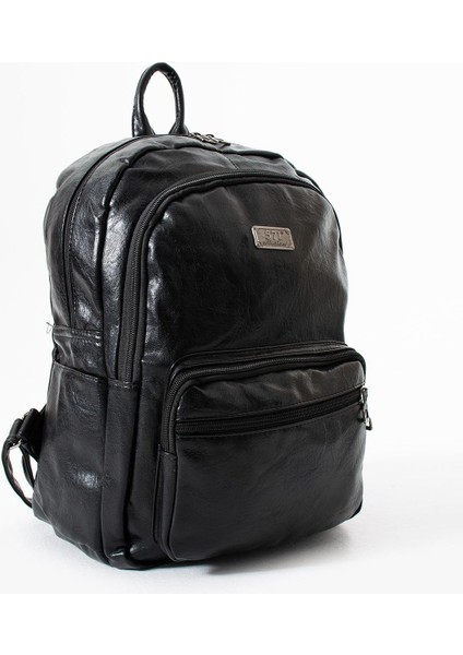 Suni Deri Yıkama Sırt çantası (Poliüretan) Siyah MODEL:(571-14-16H) modelleri
