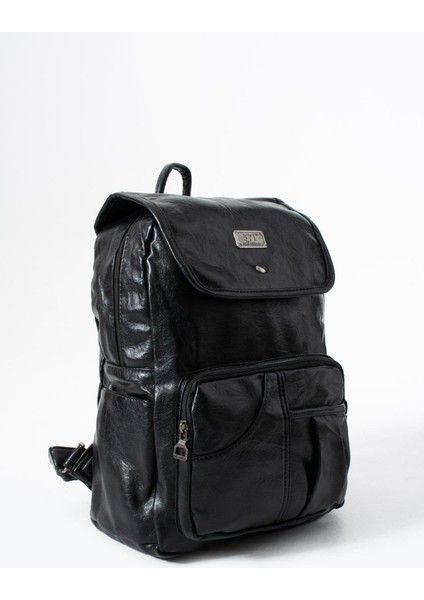 Suni Deri Yıkama Sırt çantası (Poliüretan) Siyah MODEL:(571-14-16I) modelleri