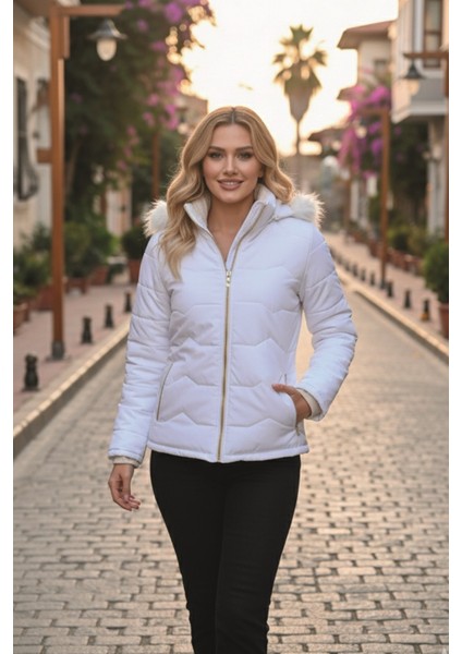 Günlük Kürklü Şişme Kadın Mont fırsatları