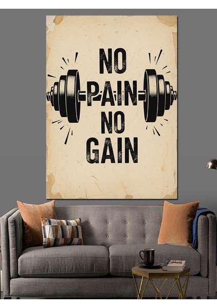 "acı Yok Başarı Yok" Dekoratif Kanvas - Mdf Ahşap Tablo