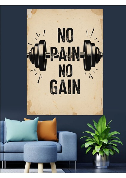 "acı Yok Başarı Yok" Dekoratif Kanvas - Mdf Ahşap Tablo fiyatları