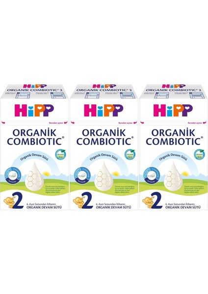 Organik Combiotic Devam Sütü 600GR No:2 (6-12 Ay) (3 Lü Set)