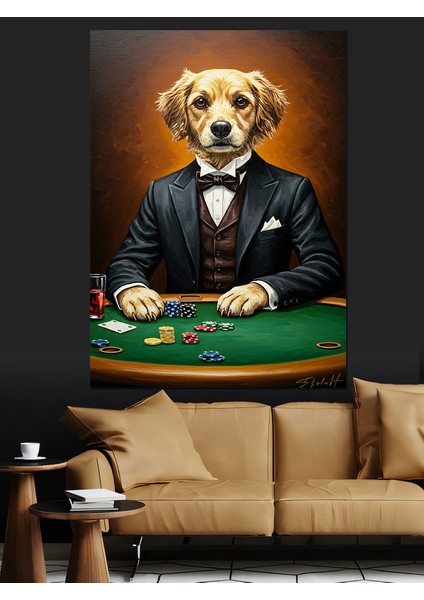 Papyonlu Şık Köpek Hayvan Dekoratif Kanvas - Mdf Ahşap Tablo fiyatları