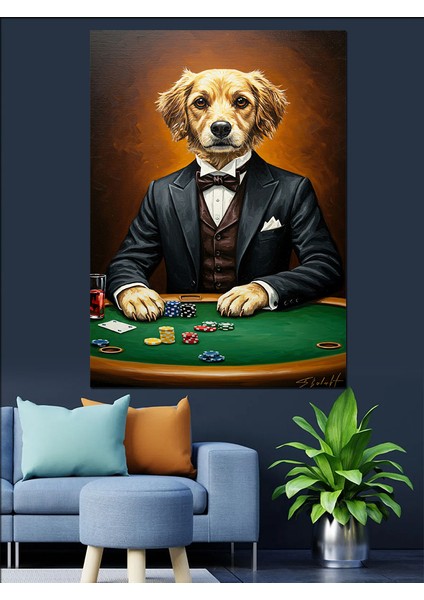 Papyonlu Şık Köpek Hayvan Dekoratif Kanvas - Mdf Ahşap Tablo modelleri