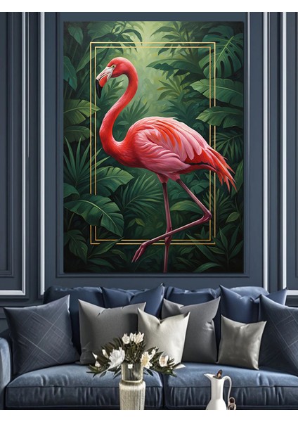Flamingo Kuşu Pembe Zarif Dekoratif Kanvas - Mdf Ahşap Tablo modelleri