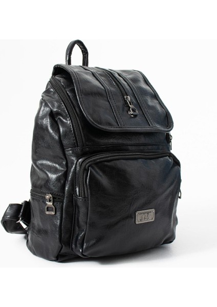 Suni Deri Yıkama Sırt çantası (Poliüretan) Siyah MODEL:(571-14-16J) modelleri