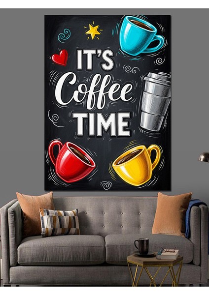 "kahve Zamanı" Renkli Poster Dekoratif Kanvas - Mdf Ahşap Tablo
