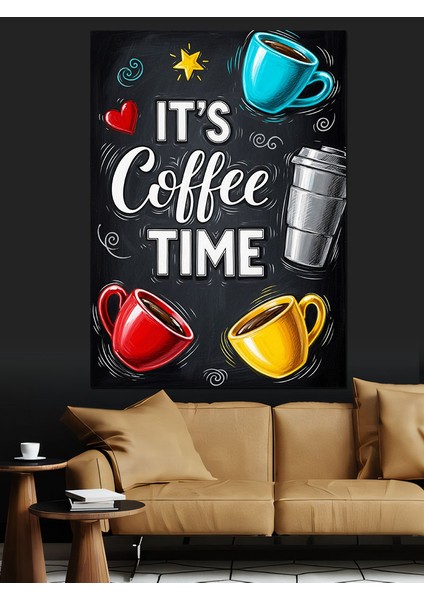 "kahve Zamanı" Renkli Poster Dekoratif Kanvas - Mdf Ahşap Tablo modelleri