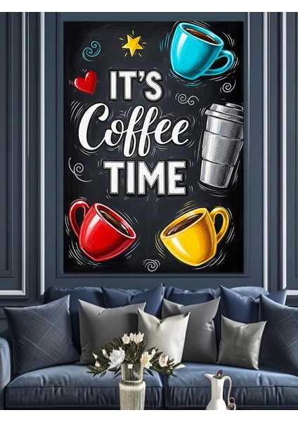 "kahve Zamanı" Renkli Poster Dekoratif Kanvas - Mdf Ahşap Tablo fırsatları