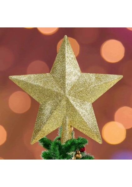 18 cm Yılbaşı Ağacı Tepeliği Altın Renk Mistique Home