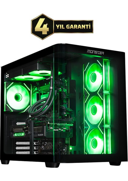 Tulpar Td3 V1.1.6 Amd Ryzen 7 7800X3D B850 Anakart 32GB 1tb RX9070 Xt Freedos Masaüstü Oyun Bilgisayarı - Siyah