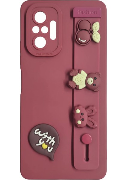 Redmi Note 10 Pro Uyumlu Kılıf Bordo Renk 3D Figürlü Darbe Emici Yumuşak Silikon Kapak fırsatları