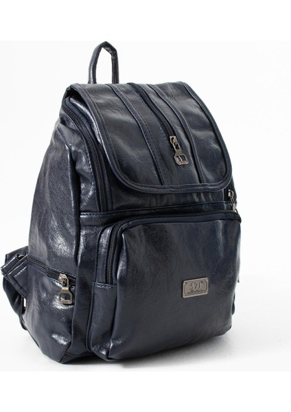 Suni Deri Yıkama Sırt çantası (Poliüretan) Lacivert MODEL:(571-14-16J) modelleri