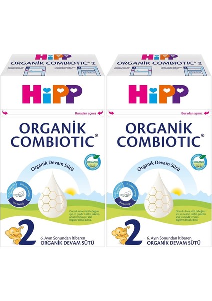Organik Combiotic Devam Sütü 600GR No:2 (6-12 Ay) (2 Li Set)