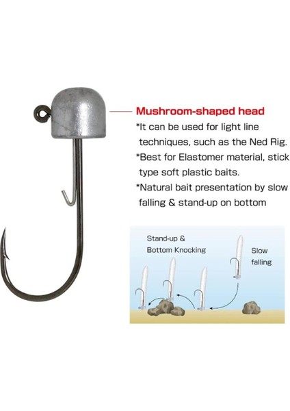 4151 Block Head Jighead Lead-No:1/0-1/16 Oz modelleri