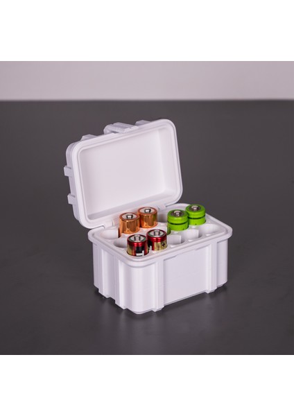 Aa Pil Saklama Kutusu - 3D Baskı Taşıma Kutusu - 15'li Pil Organizer Kutu Beyaz modelleri