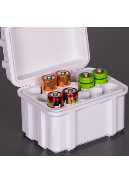 Aa Pil Saklama Kutusu - 3D Baskı Taşıma Kutusu - 15'li Pil Organizer Kutu Beyaz fırsatları
