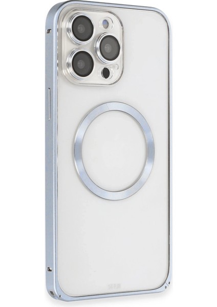 Sptrns Joko Iphone 13 Pro Max Kılıf Metal Bumper Magneticsafe Kapak - Sierra Blue