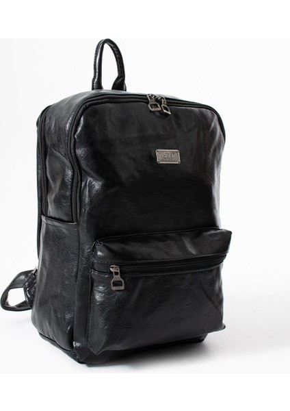 Suni Deri Yıkama Sırt çantası (Poliüretan) Siyah MODEL:(571-14-16G) modelleri