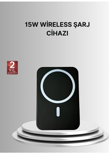 Sptrns 360° Döner Başlıklı Magsafe Araç Telefon Tutucu 15W Güvenli Kablosuz Şarj