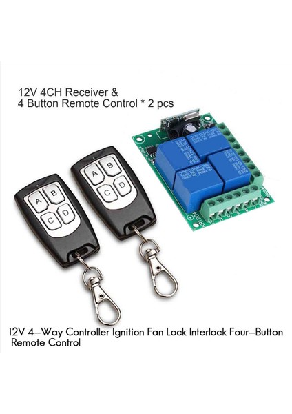 2x Evrensel Kablosuz Uzaktan Kumanda Anahtarı Dc 12V 4ch Röle Alıcı Modülü 4 Kanallı Rf Uzaktan Kumandalı 433MHZ Verici (Yurt Dışından) indirimleri