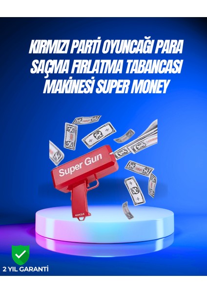 Sptrns Dolar Boyutunda Kâğıt Atışı Yapan Pil ile Çalışan Oyuncak Tabanca