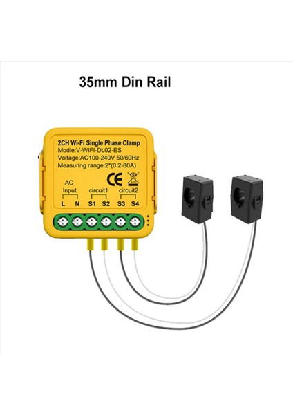 2x Tuya Wifi Güç Ölçer Monitörü 2ch Gerçek Zamanlı Enerji Akım Monitörü Otomasyon Bildirimleri Akıllı Yaşam Uzaktan Kumandası (Yurt Dışından) indirimleri