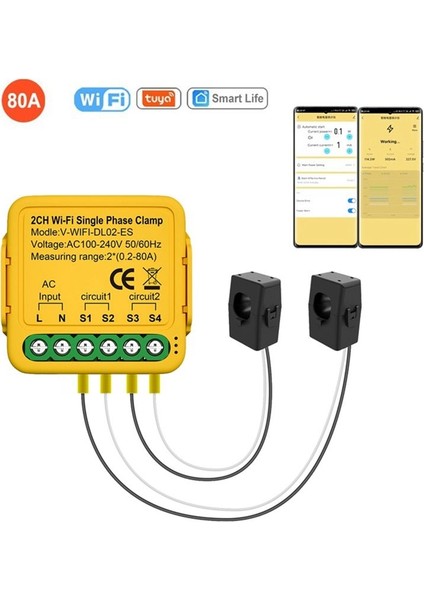 Tuya Wifi Güç Ölçer Monitörü 2ch Gerçek Zamanlı Enerji Akım Monitörü Otomasyon Bildirimleri Akıllı Yaşam Uzaktan Kumanda (Yurt Dışından) fiyatları