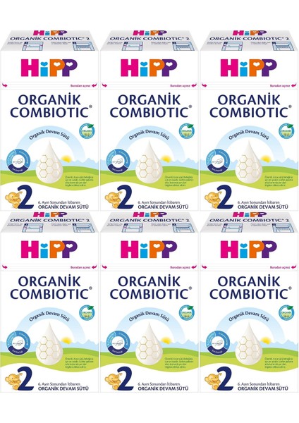 Organik Combiotic Devam Sütü 600GR No:2 (6-12 Ay) (6 Lı Set)