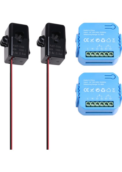 2pcs Tuya Akıllı Yaşam Enerji Ölçer Güç Üretim Tüketimi Çift Yönlü Güç Monitörü Destek Uygulama Kontrolü (Yurt Dışından)