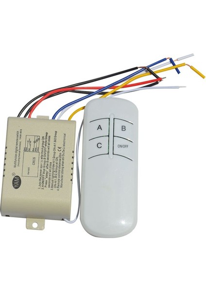 Kablosuz Açık/kapalı 3 Yolu 220V Lamba Uzaktan Kumanda Anahtarı Alıcı Verici Kontrolör Lambası Ana Değiştirme Parçaları (Yurt Dışından)