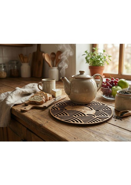 Tahtagurusu Kişiselleştirilebilir Lazer Kesim Ahşap Nihale - Çaydanlık ve Tencere Altı fiyatları