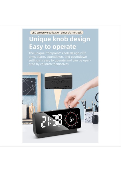Sıcaklık ve Tarih Ekran Siyah ile Zaman Metre Başucu Masa Saati ile Dijital Çalar Saat (Yurt Dışından)