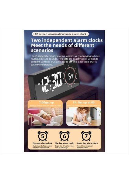 Sıcaklık ve Tarih Ekran Siyah ile Zaman Metre Başucu Masa Saati ile Dijital Çalar Saat (Yurt Dışından) modelleri